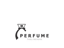 Perfume bottle logo design symbol can be used for business and cosmetic perfume shop template