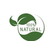 100% Natural and organic product badge vector green icon