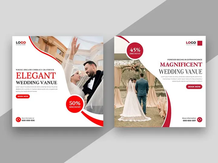 Elegant Wedding Venue Social Media Instagram Post