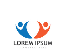 Community of people logo design with creative idea.