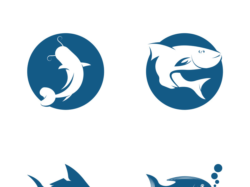 Fish logo icon template creative vector symbol