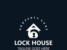 Lock House secure logo design, smart key home vector concept template
