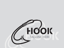 Hook Fishing logo simple and modern vintage rustic vector design style template illustration