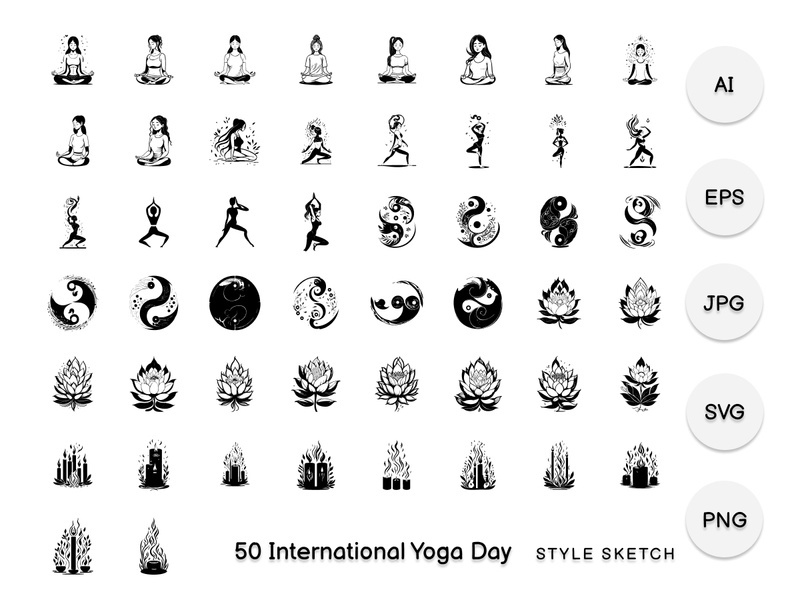 International Yoga Day Element Black