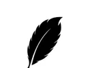 Feather quill design icon and logo illustration classic stationery