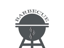 BBQ grill simple and symbol icon with smoke or steam logo vector illustration