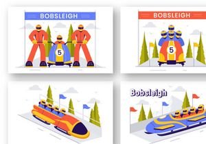 9 Bobsleigh Sport Illustration
