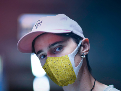 Guy in a Face Mask Mockup [Free PSD Download]