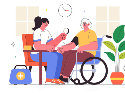 10 Elderly Care Services Illustration
