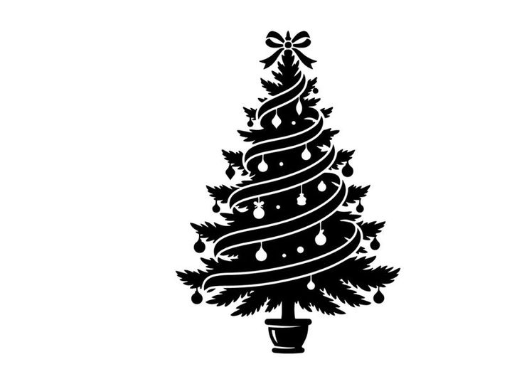 Dekorative Weihnachtsbäume mit Lichtern und Ornamenten für Feierlichkeiten