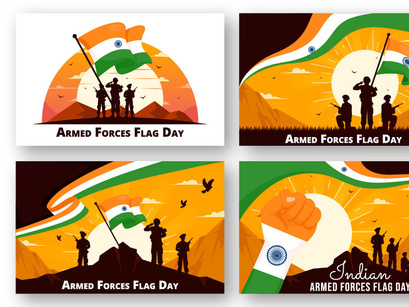 10 Indian Armed Forces Flag Day Illustration