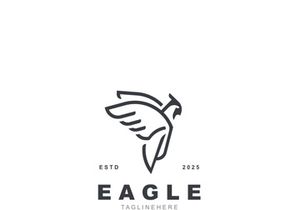 Eagle Logo minimalist style design template. Falcon Logotype Emblem identity