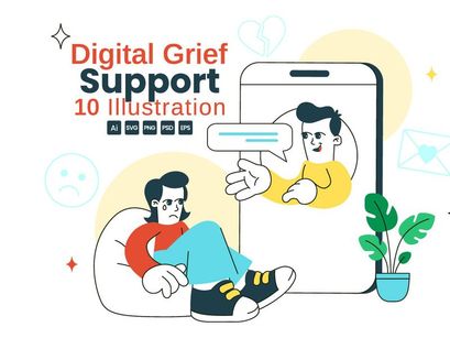 10 Digital Grief Support Illustration