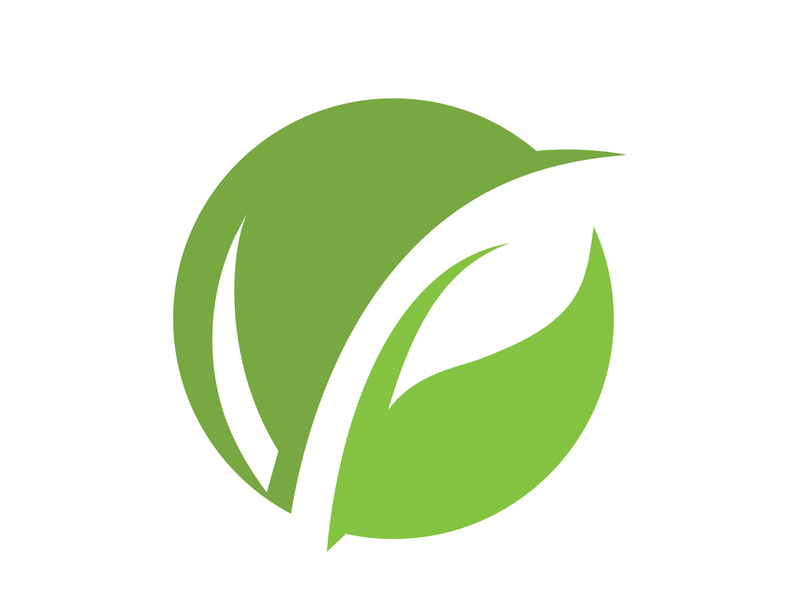 Vegan leaf green eco logo nature