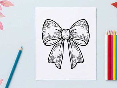 Hand-drawn white Christmas bow with gold center isolated on transparent background for holiday decor