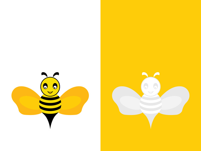 Bee logo vector icon illustration design