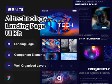 GenAi | AI technology Landing Page UI Kit preview picture
