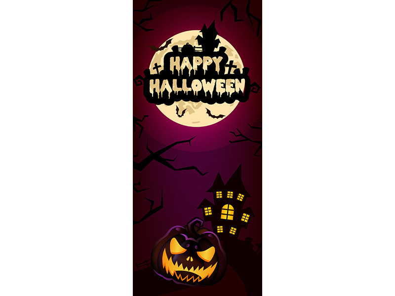 Happy Halloween vertical banner template