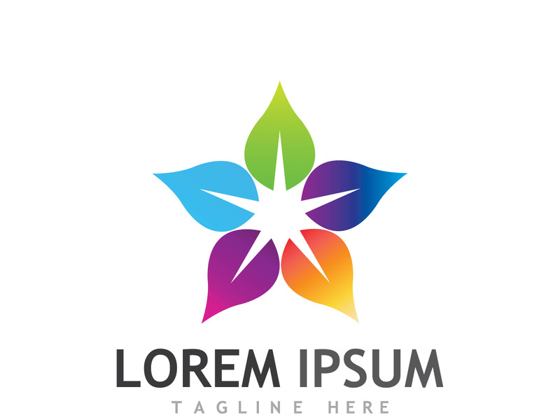 Natural green leaf logo design.