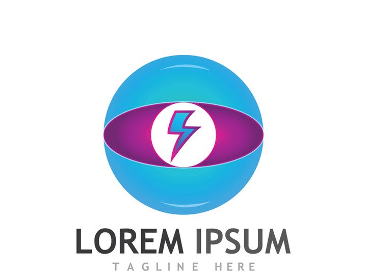 Colorful electric lightning logo design.