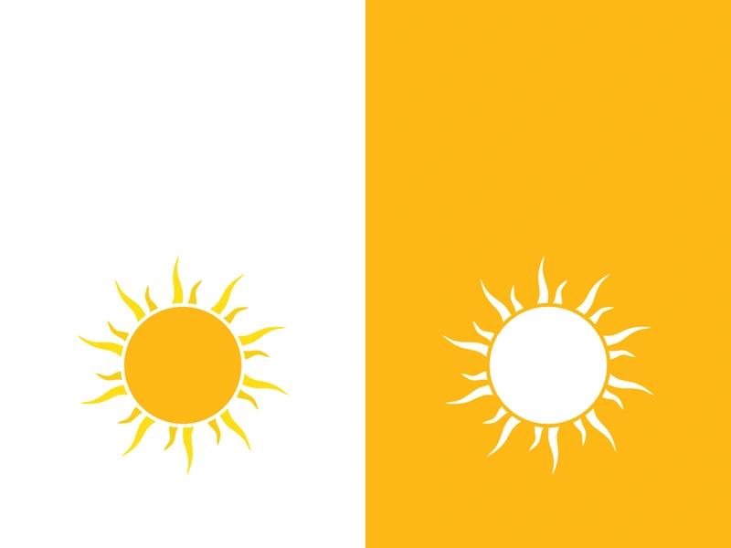 Creative sun concept logo illustration design template