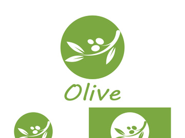 Branched olive fruit logo with creative idea. preview picture