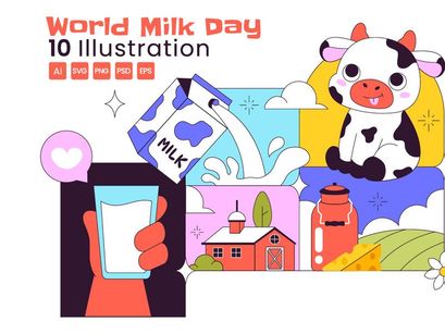 10 World Milk Day Illustration