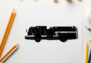 Fire truck silhouette emergency response vehicle