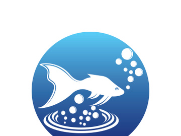 Fish logo icon template creative vector symbol preview picture