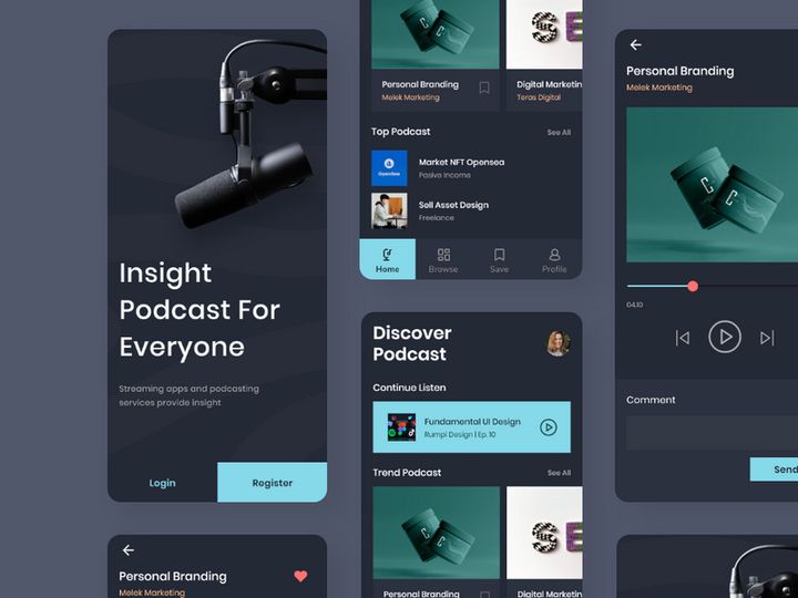 Eshitish - Podcast Mobile App UI Kit