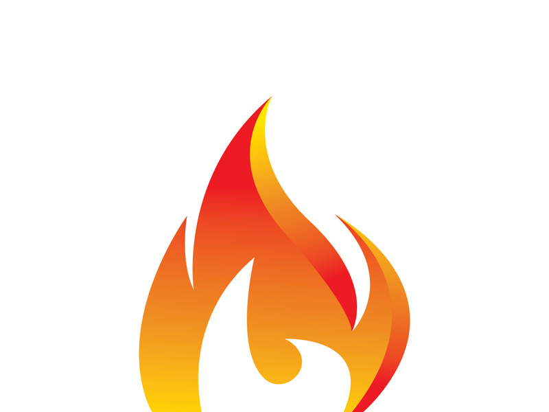 Fire logo design illustration and fire symbol icon vector