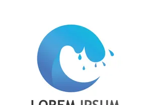 Ocean water wave wave logo design.
