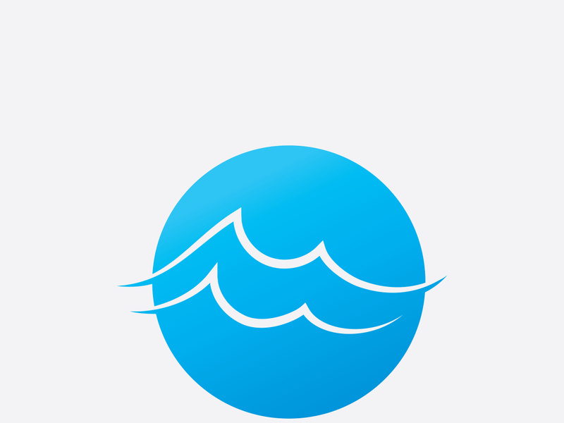 Water wave Logo design vector Template