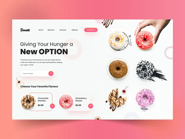 Food Business Landing Page Design