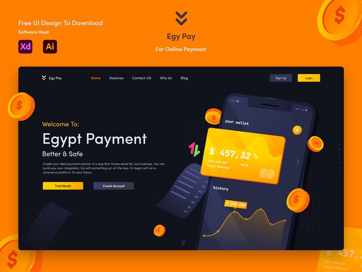 Egy Pay UI Design | Free Download