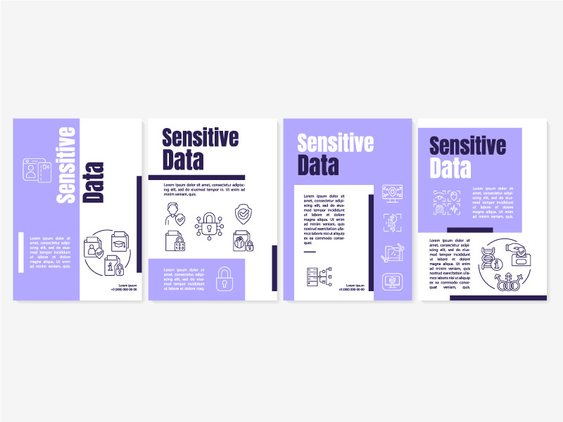 Sensitive data purple brochure template