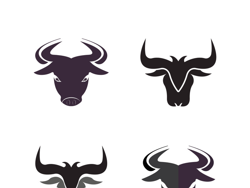 Bull head logo vector icon design illustration