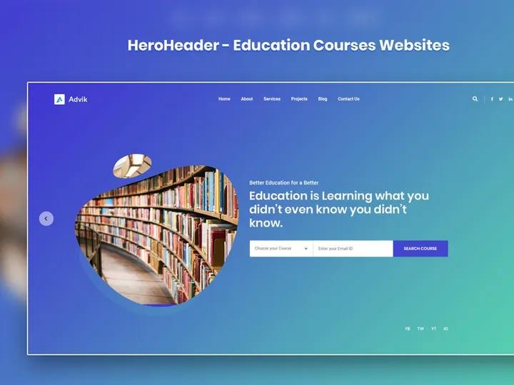 HeroHeader for Education Courses Websites