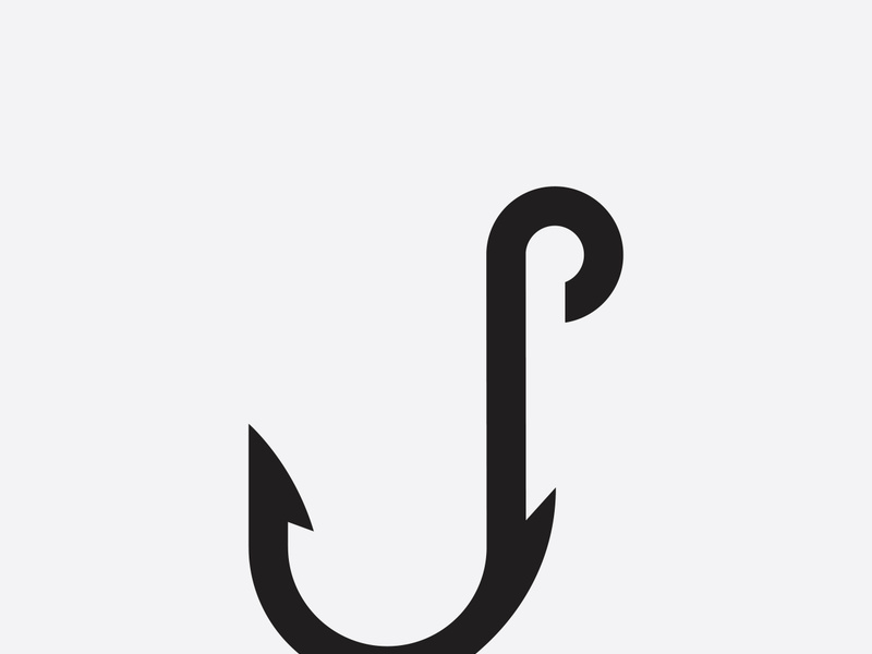 fishing hook logo design concept template