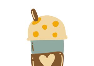 Animation milk tea stamps format GIF, MP4