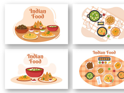 13 Indian Food Illustration by denayuneep ~ EpicPxls