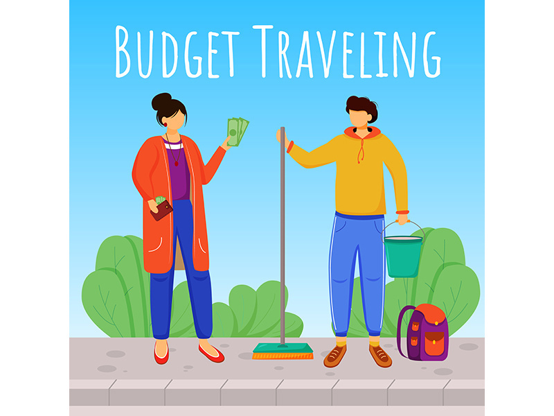 Budget travelling social media post mockup