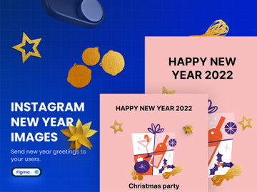 Instagram New Year Greeting Card, Social Media New Year Greeting Card preview picture