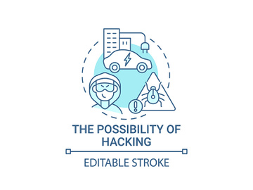 Autonomous hacking possibility concept icon. preview picture