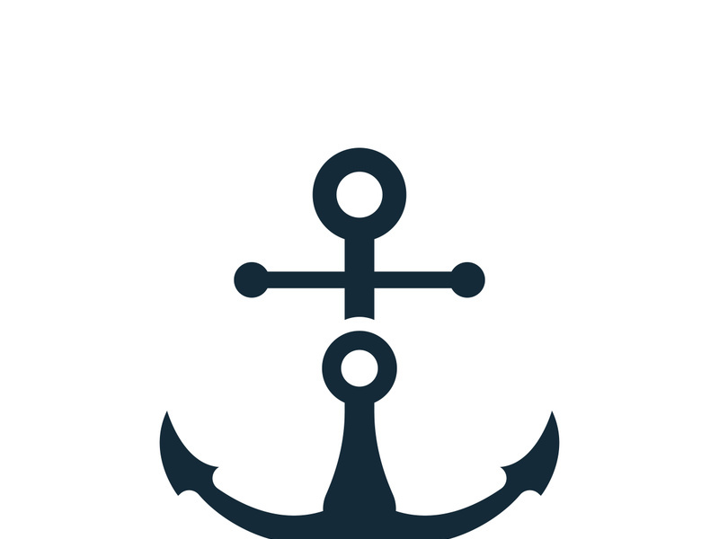 Anchor logo icon boat ship marine navy design vector