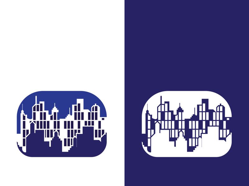 Modern city skyline icon silhouette vector illustration design