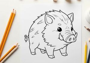 Cute pig smiling cartoon vector illustration flat design