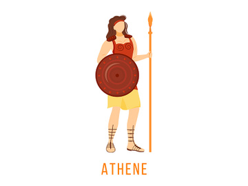 Athene flat vector illustration preview picture