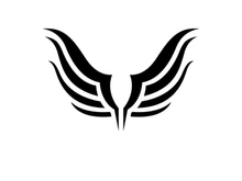Black wing falcon bird logo