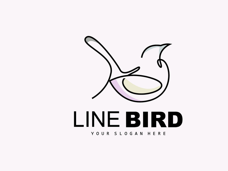 Bird Logo, Vector Hummingbird, Simple Simple line Style Design, Bird Wings Icon Product Brand